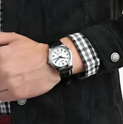 Чоловічі кварцові годинники наручні з шкіряним ремінцем оригінал Casio MTP-V006L-7BUDF (модуль №1333) - мініатюра 2