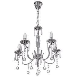 Люстра свеча Brille подвесная хрустальная E14 60W CH (BR-01313S/5)
