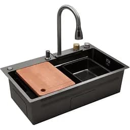 Кухонная мойка Kroner KRP Schwarze - SET7545HM PVD (3.0/0.8 мм) (CV033382)