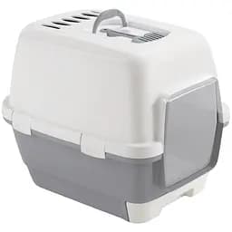 Туалет для котів Stefanplast Cathy Clever&Smart з фільтром 58х45х48 см білий/сірий (98712)