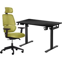 Комплект Mealux PowerDesk Lite Black + Leo Air Plus Green (EVO-201 Lite B/B+Y 546 KZ) 