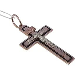 Золотий хрестик Харківська ювелірна фабрика Розп'яття Христа з емаллю. 173-ЕІН