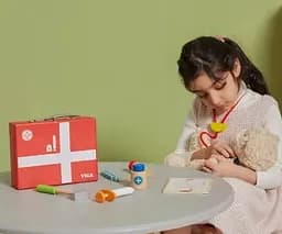 Ігровий набір Viga Toys Валіза доктора 50530 дерев'яний набір 10 інструментів лікаря - мініатюра 3