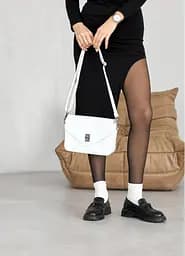 Жіноча сумка Sambag Leoma Shine біла 25*7*17 см (54050008) - мініатюра 6