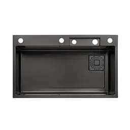 Кухонна мийка Kroner KRP Schwarze - SET7545HM PVD (3.0/0.8 мм) CV033382, Чорний - мініатюра 3