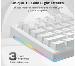 Клавиатура игровая механическая Aula Mechanical F-3032 White keycaps + 21 Yellow keys KRGD Red - мініатюра 7