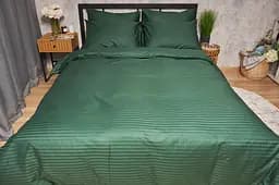 Комплект постільної білизни Moon&Star Satin Stripe Stripe Verdant полуторний 143х210 наволочки 4х50х70 - мініатюра 3
