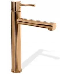 Змішувач для умивальника Rea Tess rose gold рожеве золото високий REA-B8804 Теплый закат