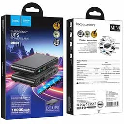 Джерело безперебійного живлення Hoco DB63 Portable DC UPS для роутерів 5V/9V/12V 10000 mAh Black - мініатюра 7