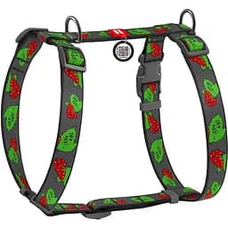 Шлея для собак Waudog Nylon анатомічна H-подібна з QR-паспортом, матеріал нейлон, малюнок "Калина", пластиковий фастекс, розмір L