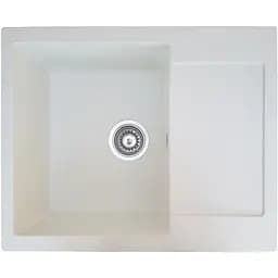 Гранітна кухонна мийка Romzha Janta 62 Biela (102) з крилом