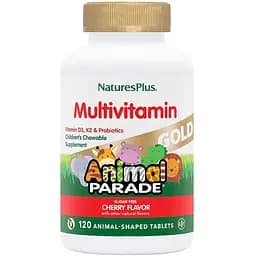 Вітаміни та мінерали Natures Plus Animal Parade Gold, 120 жувальних таблеток - Виноград