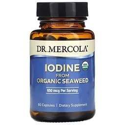 Йод из органических морских водорослей Iodine From Organic Seaweed Dr. Mercola 650 мкг 60 капсул 