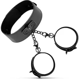 Наручники с повідцем Bedroom Fantasies Collar & Wrist - Black