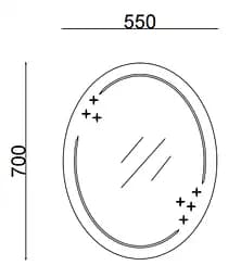 Дзеркало настінне Zerix Fusion MOZ03-550x700 овальне з декором ZX5632 - мініатюра 2