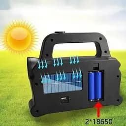 Ліхтар акумуляторний Solar Hurry-bolt HB-6169 кемпінговий переносний 3 режими сонячна батарея чорно-зелений - мініатюра 6