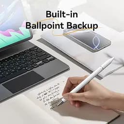 Стилус - ручка для ємнісних екранів 3 в 1 Magnetic Stylus Pen White Aluminum Alloy Type Vention (KQLW0) - мініатюра 2