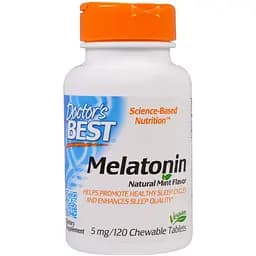 Мелатонін Doctor's Best м'ятний 5 мг 120 жувальних таблеток