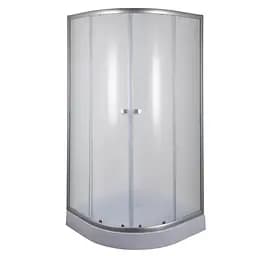 Душевая кабина с низким поддоном Mixxus Plain SCT02-90x90x195-FB Satin матовое стекло 4 мм MI6896, Универсальная, хром матовый