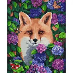 Картина по номерам "Лиса в гортензии" Ideyka KHO4349 40х50 см