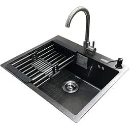 Комплект мийка + змішувач Romzha Arta U-550S Max BL (A)