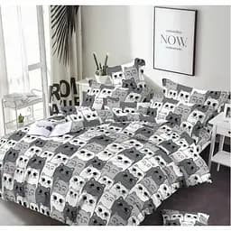 Простыня MirSon Ranforce Elite 17-0635 Кіт Батон Сірий  180x220 см (2200009376504)