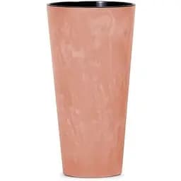 Горщик для квiтiв Prosperplast Tubus Slim Effect, круглий з вкладишем, 300 мм, теракотовий мармуровий (66558-624)