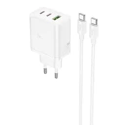 МЗП Hoco N51 Scenery PD65W (1USB-A/2C) + кабель Type-C to Type-C White