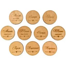 Заготовки значки Rosa Talent Свадьба фанера 4 см 10 шт