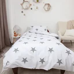 Комплект постільної білизни ТЕП Soft dreams Зірки підлітковий сірий (2-04191_29910)