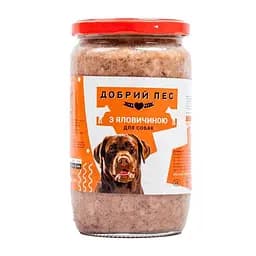 Блок консервованого корму для собак з яловичиною Добрий Пес 470 г
