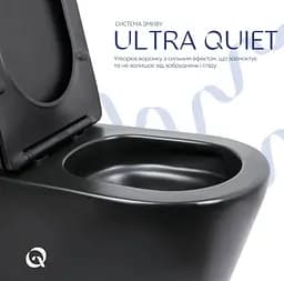 Унітаз підлоговий Qtap Scorpio Ultra Quiet з сидінням Slim Duroplast/ Soft-close/ Quick Release QT14226088AMB - мініатюра 4