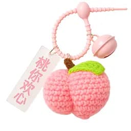 Брелок вязаный Персик Peach 10 см