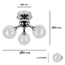 Люстра стельова LED Levistella 7529817-3 CR+CL, G9, хром, скло, сучасний стиль для вітальні - мініатюра 2