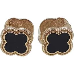 Золотые серьги Империя золота Клевер с эмалью. СБ929ЛИ