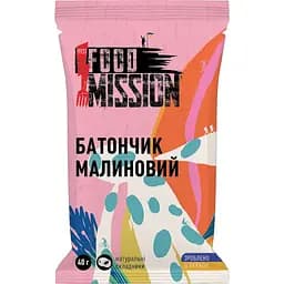 Батончик Food Mission малиновий з горіхами кеш'ю 40 г
