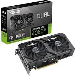 Відеокарта GeForce RTX 4060 Ti, Asus, DUAL EVO OC, 8Gb GDDR6, 128-bit, HDMI/3xDP, 2595/18000 MHz, 8-pin (DUAL-RTX4060TI-O8G-EVO)