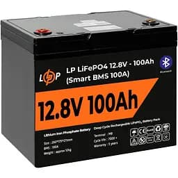 Аккумулятор LogicPower LiFePO4 Smart BT 12V 12.8V/100Ah/1280Wh Smart BMS 100А (20197) [109698]