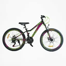 Велосипед спортивный Corso Gravity 24" алюминиевая рама, Shimano 21 скорость