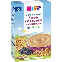 Молочна каша HiPP 5 злаків з чорносливом та пребіотиками 250 г