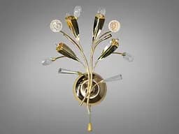 Настінний світильник 9466 золото-білий з кристалами