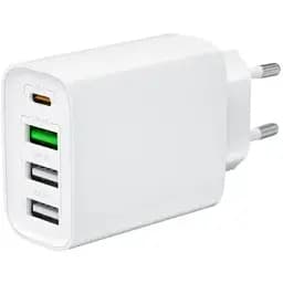 Мережевий зарядний пристрій XO L120 multi port fast charging (USB-C 20W/USB-A 18W) with lightning cable Білий