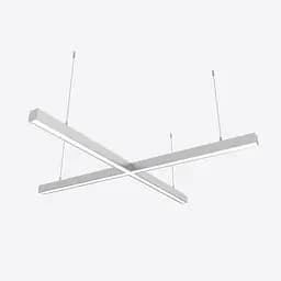 Світлодіодний світильник X-LED 80ВТ x-подібний (хрест) сірий (855x855x43)