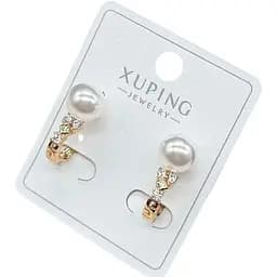 Сережки перламутрові з перлиною Xuping гіпоалергенні з медичного сплаву