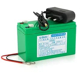 Аккумуляторная литиевая батарея QiSuo 12 V 6A с элементами Li-ion 18650 (150X65X94) вес 605 грамм+ зарядное устройство 12,6V 1A