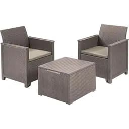 Комплект садових меблів Keter Emma balcony set стіл-скриня бежевий
