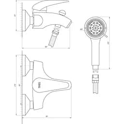 Смеситель для ванны Tres STYL 143574 (4329)