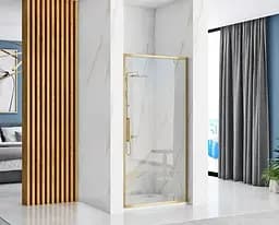 Душові двері Rea Rapid Swing 90 brushed gold REA-K2502, прозорий, золотий - мініатюра 2