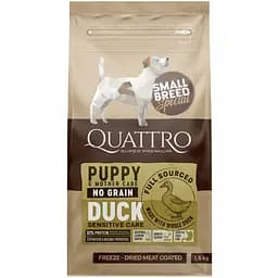 Сухий корм Quattro Puppy Duck Small Breed  для цуценят, вагітних та лактуючих самок дрібних порід з качкою 1.5 кг