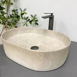 Умивальник VBI Verona 50 beige stone matt накладний VBI-011325 - мініатюра 2